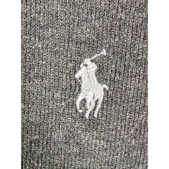 Ralph Lauren Polo Quarter Zip‎ Pullover Sweater Cotton Dark Gray Grey Mens XL - Picture 6 of 8